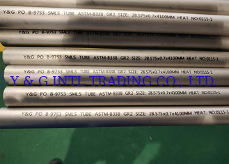 Tubes de titane sans soudure standard ASTM B338 à impuretés de 0,1%